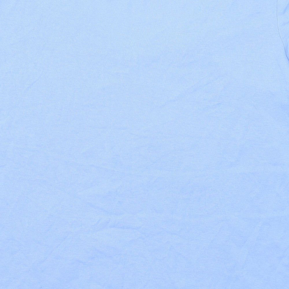 Marks and Spencer Womens Blue Cotton Basic T-Shirt Size 22 V-Neck