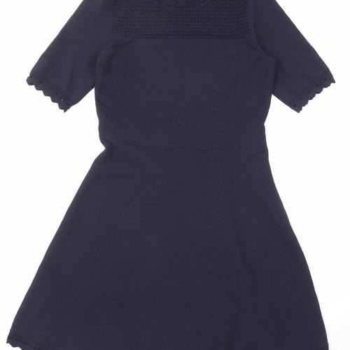 Ann Taylor Womens Blue Viscose Trapeze & Swing Size S Round Neck Pullover