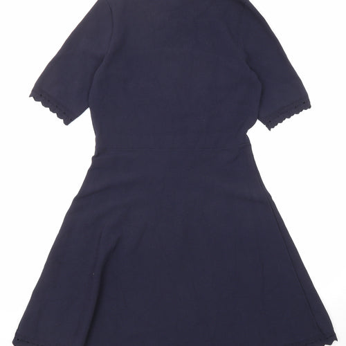 Ann Taylor Womens Blue Viscose Trapeze & Swing Size S Round Neck Pullover