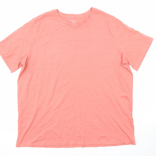 Marks and Spencer Womens Pink Cotton Basic T-Shirt Size 16 Round Neck