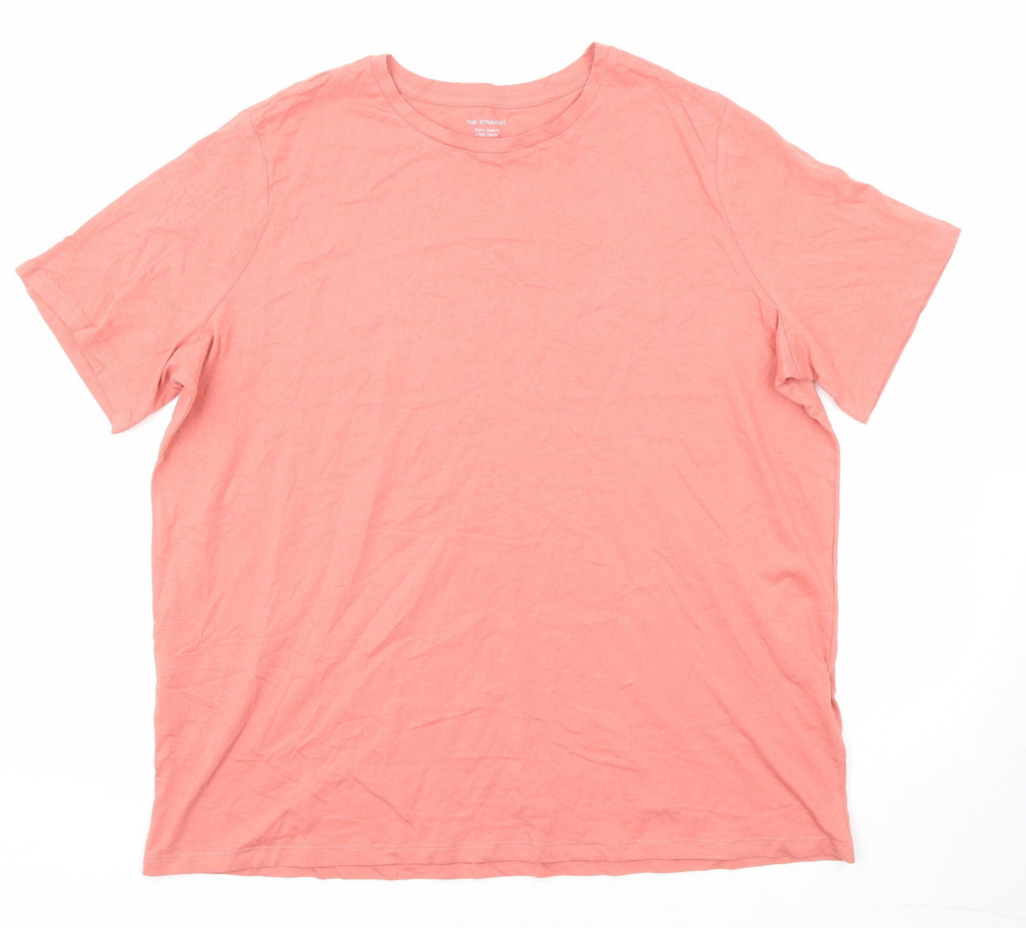 Marks and Spencer Womens Pink Cotton Basic T-Shirt Size 16 Round Neck