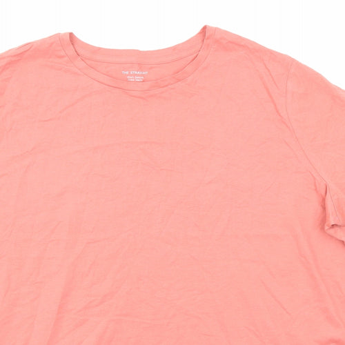 Marks and Spencer Womens Pink Cotton Basic T-Shirt Size 16 Round Neck