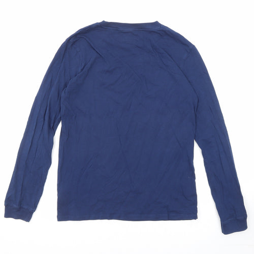 Marks and Spencer Boys Blue Cotton Basic T-Shirt Size 13-14 Years Round Neck Pullover