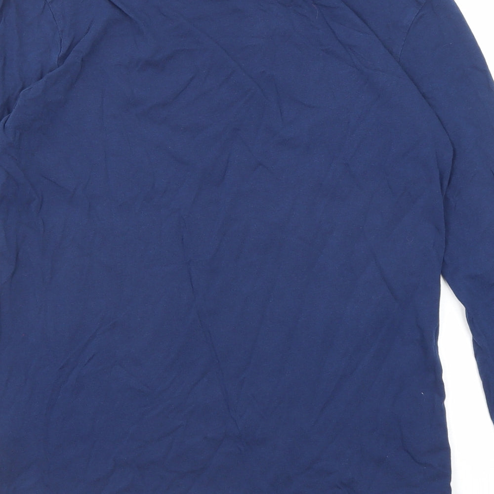 Marks and Spencer Boys Blue Cotton Basic T-Shirt Size 13-14 Years Round Neck Pullover