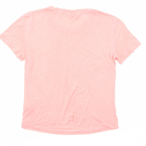 Jack Wills Womens Pink Cotton Basic T-Shirt Size 8 Round Neck
