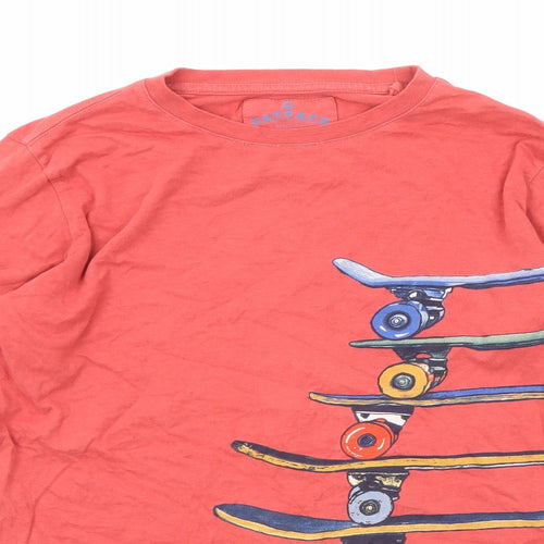 Fat Face Boys Red Cotton Basic T-Shirt Size 12-13 Years Round Neck Pullover - Skateboard