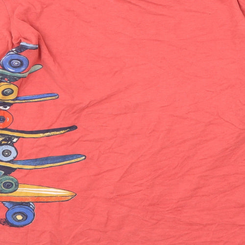Fat Face Boys Red Cotton Basic T-Shirt Size 12-13 Years Round Neck Pullover - Skateboard