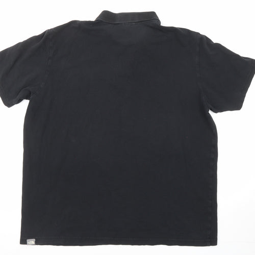 The North Face Mens Black Cotton Polo Size XL Collared Button