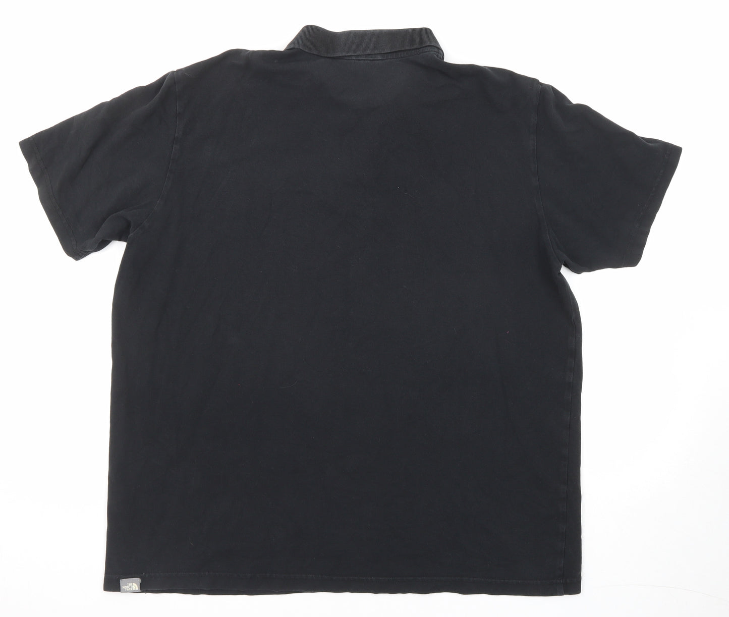 The North Face Mens Black Cotton Polo Size XL Collared Button