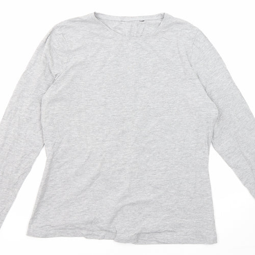 New Look Womens Grey Cotton Basic T-Shirt Size 14 Round Neck