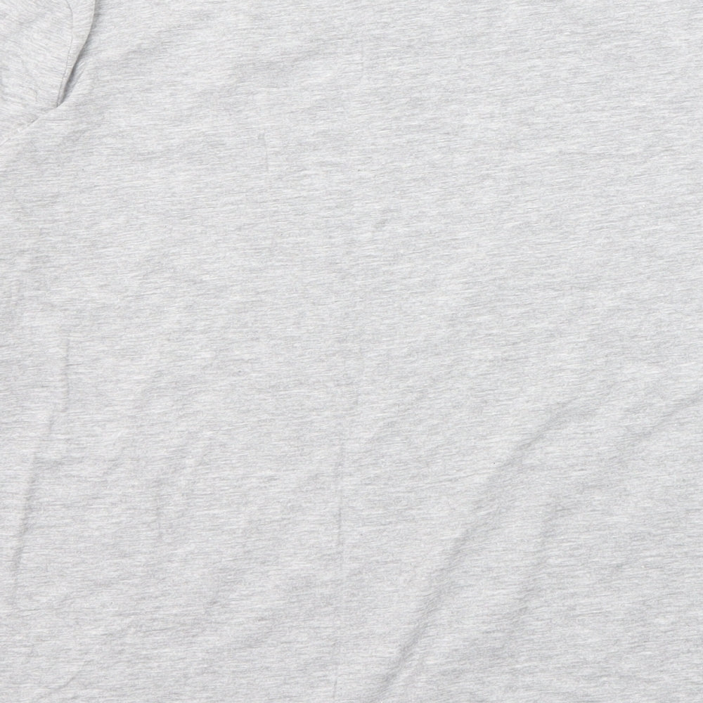 New Look Womens Grey Cotton Basic T-Shirt Size 14 Round Neck