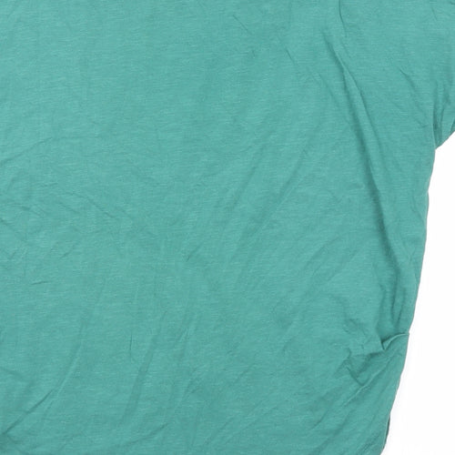 NEXT Womens Green Striped Cotton Basic T-Shirt Size 12 Round Neck