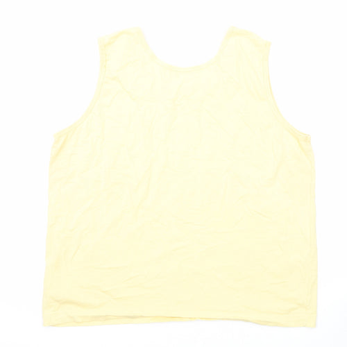 St Bernard Womens Yellow Polyester Basic Tank Size 18 Round Neck