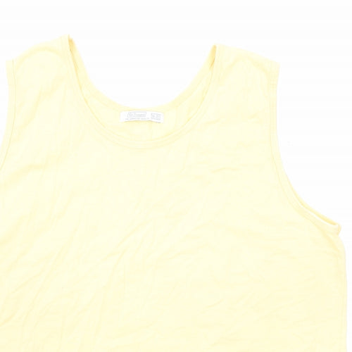 St Bernard Womens Yellow Polyester Basic Tank Size 18 Round Neck