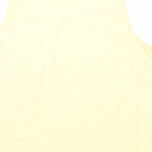 St Bernard Womens Yellow Polyester Basic Tank Size 18 Round Neck