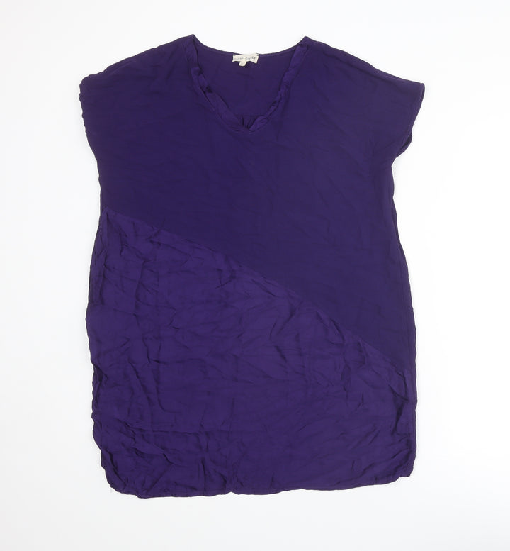 Phase Eight Womens Purple Viscose A-Line Size 12 V-Neck Pullover