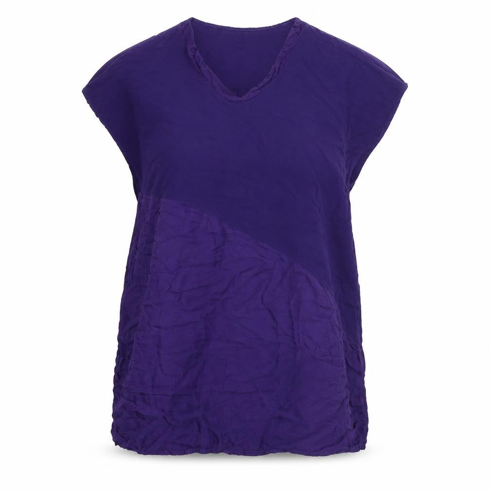 Front view of Phase Eight women’s purple viscose a-line, size UK 12, v-neck pullover