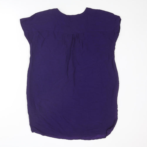 Phase Eight Womens Purple Viscose A-Line Size 12 V-Neck Pullover