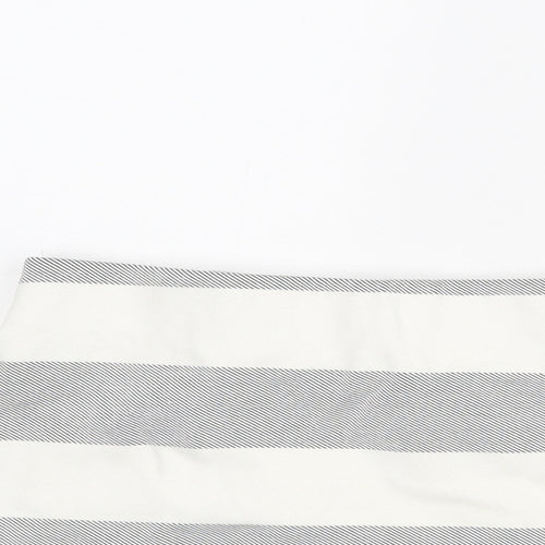 Topshop Womens Grey Striped Viscose Mini Skirt Size 4