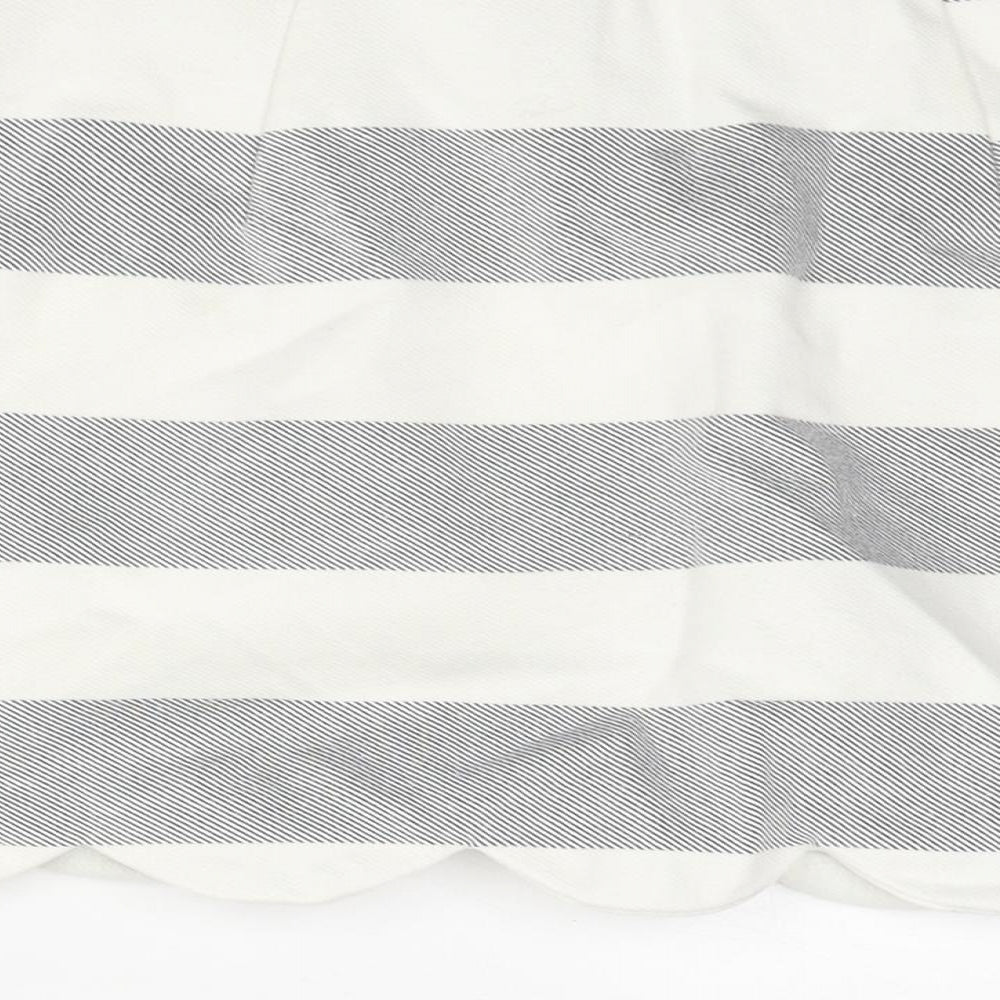 Topshop Womens Grey Striped Viscose Mini Skirt Size 4