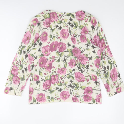 Precis Womens Multicoloured Round Neck Floral Wool Pullover Jumper Size S