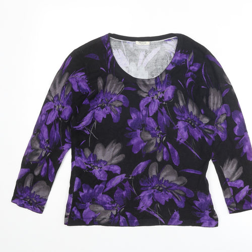 Precis Womens Multicoloured Round Neck Floral Viscose Pullover Jumper Size S