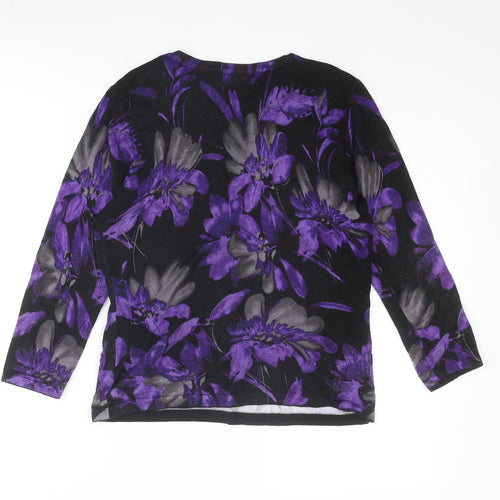 Precis Womens Multicoloured Round Neck Floral Viscose Pullover Jumper Size S
