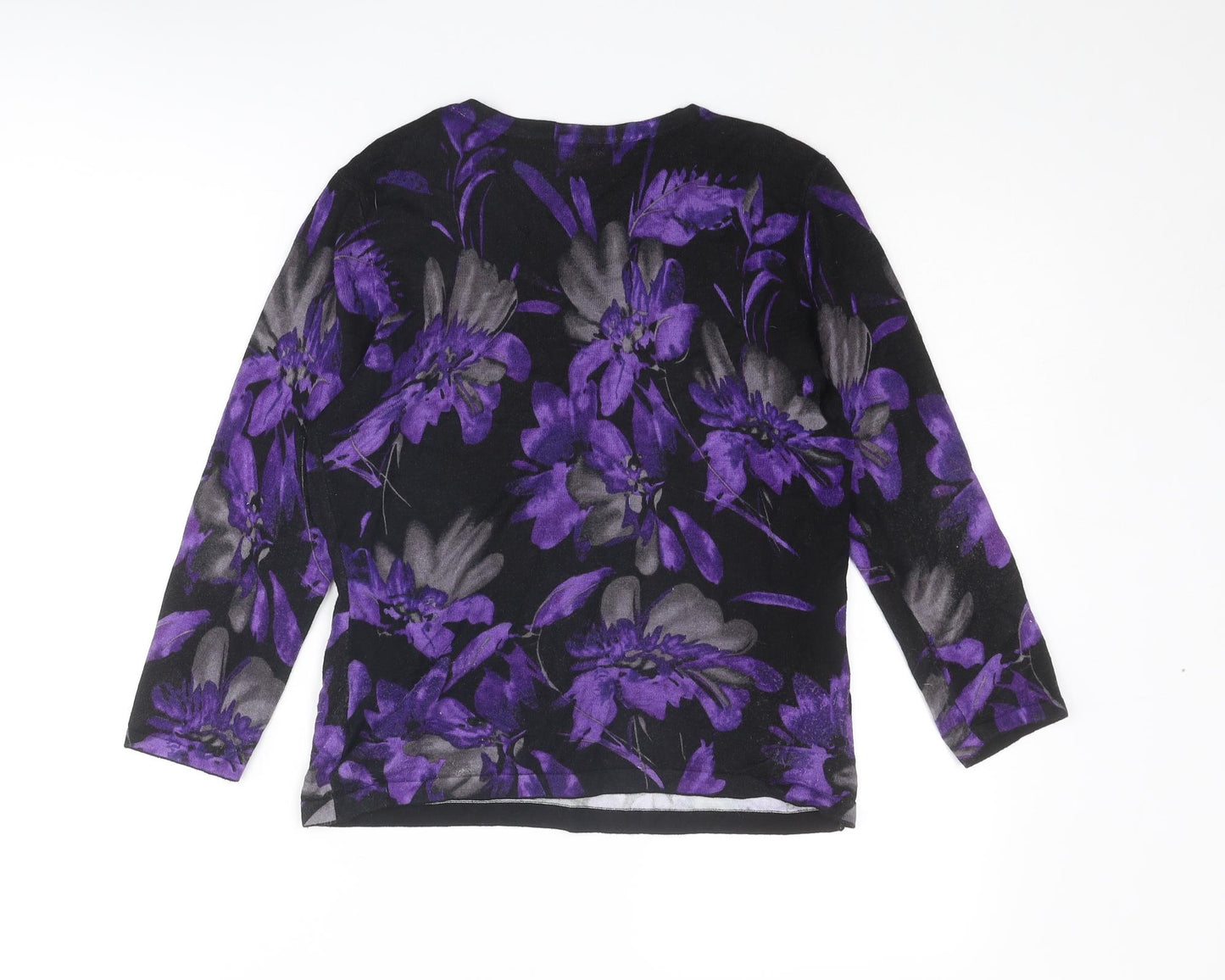 Precis Womens Multicoloured Round Neck Floral Viscose Pullover Jumper Size S