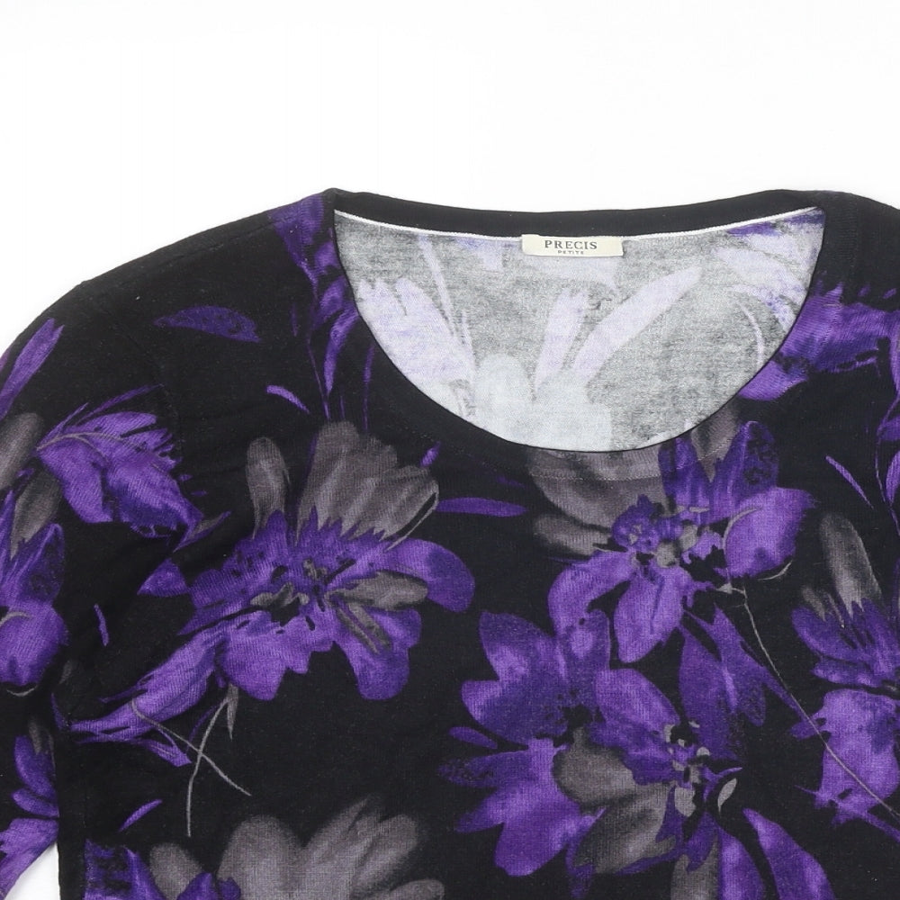 Precis Womens Multicoloured Round Neck Floral Viscose Pullover Jumper Size S