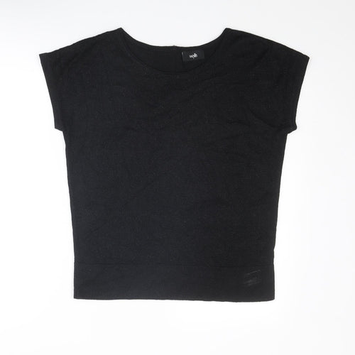 Wallis Womens Black Round Neck Viscose Pullover Jumper Size S
