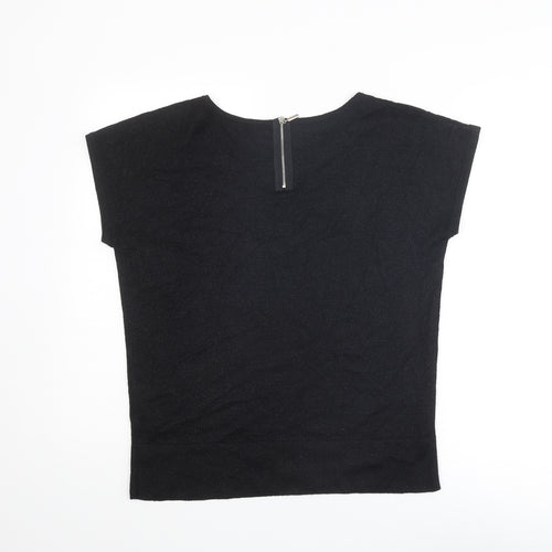 Wallis Womens Black Round Neck Viscose Pullover Jumper Size S