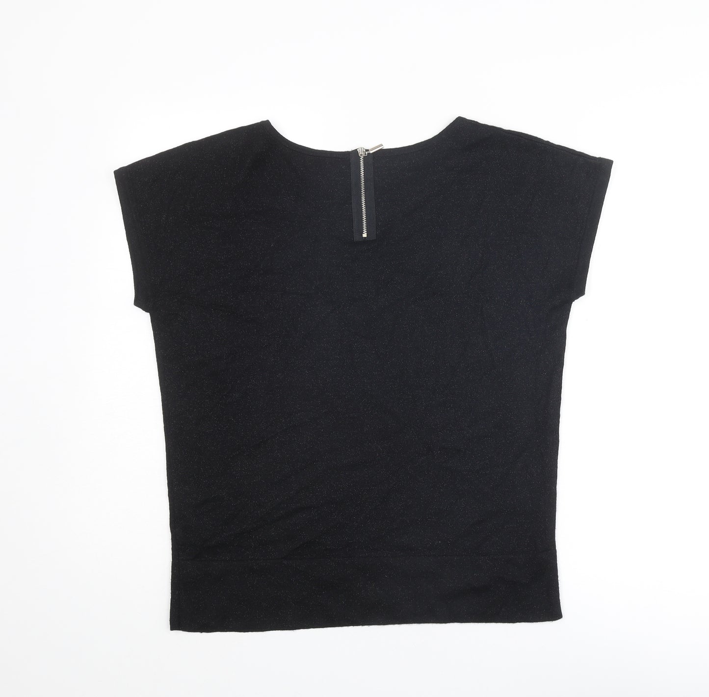Wallis Womens Black Round Neck Viscose Pullover Jumper Size S