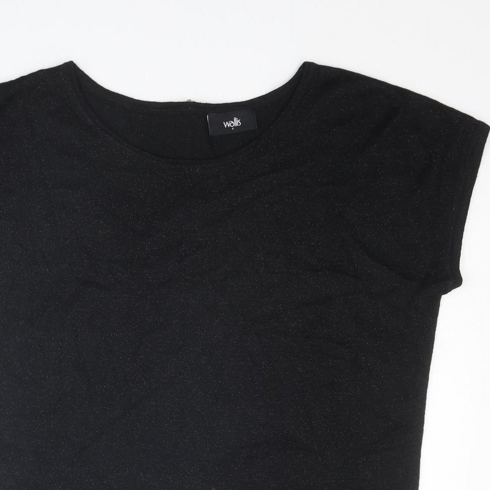 Wallis Womens Black Round Neck Viscose Pullover Jumper Size S