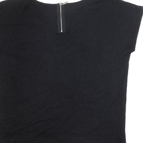 Wallis Womens Black Round Neck Viscose Pullover Jumper Size S