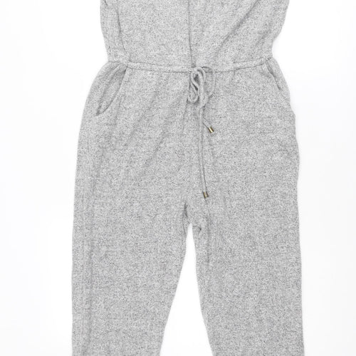 River Island Womens Grey Viscose Jumpsuit One-Piece Size 12 Button