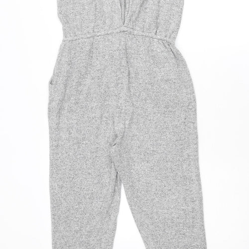 River Island Womens Grey Viscose Jumpsuit One-Piece Size 12 Button