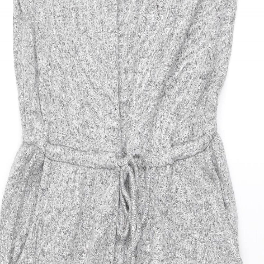River Island Womens Grey Viscose Jumpsuit One-Piece Size 12 Button