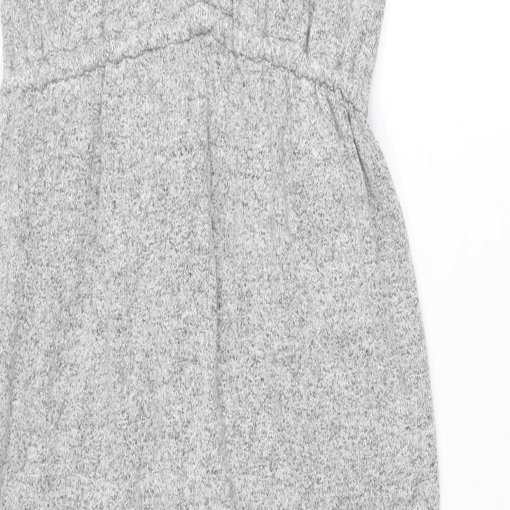 River Island Womens Grey Viscose Jumpsuit One-Piece Size 12 Button