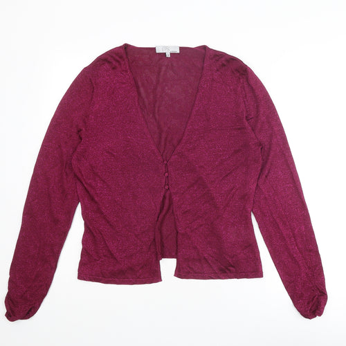 Episode Womens Purple V-Neck Viscose Cardigan Jumper Size L