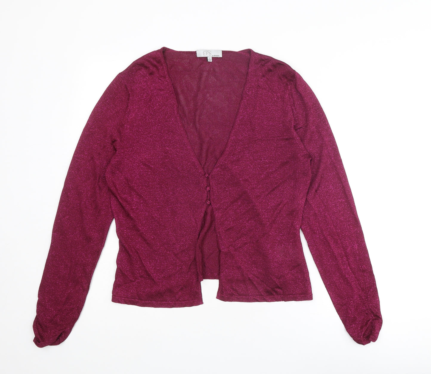 Episode Womens Purple V-Neck Viscose Cardigan Jumper Size L