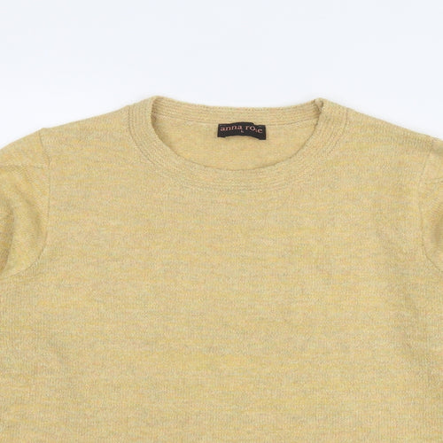 Anna Rose Womens Yellow Round Neck Polyester Pullover Jumper Size L