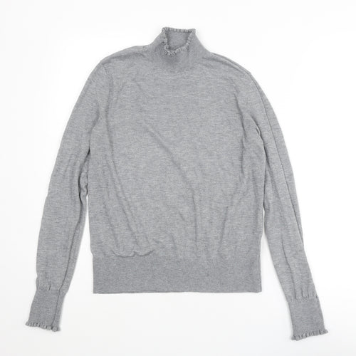 H&M Womens Grey High Neck Polyester Pullover Jumper Size S