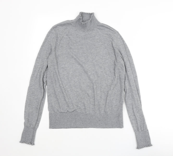 H&M Womens Grey High Neck Polyester Pullover Jumper Size S