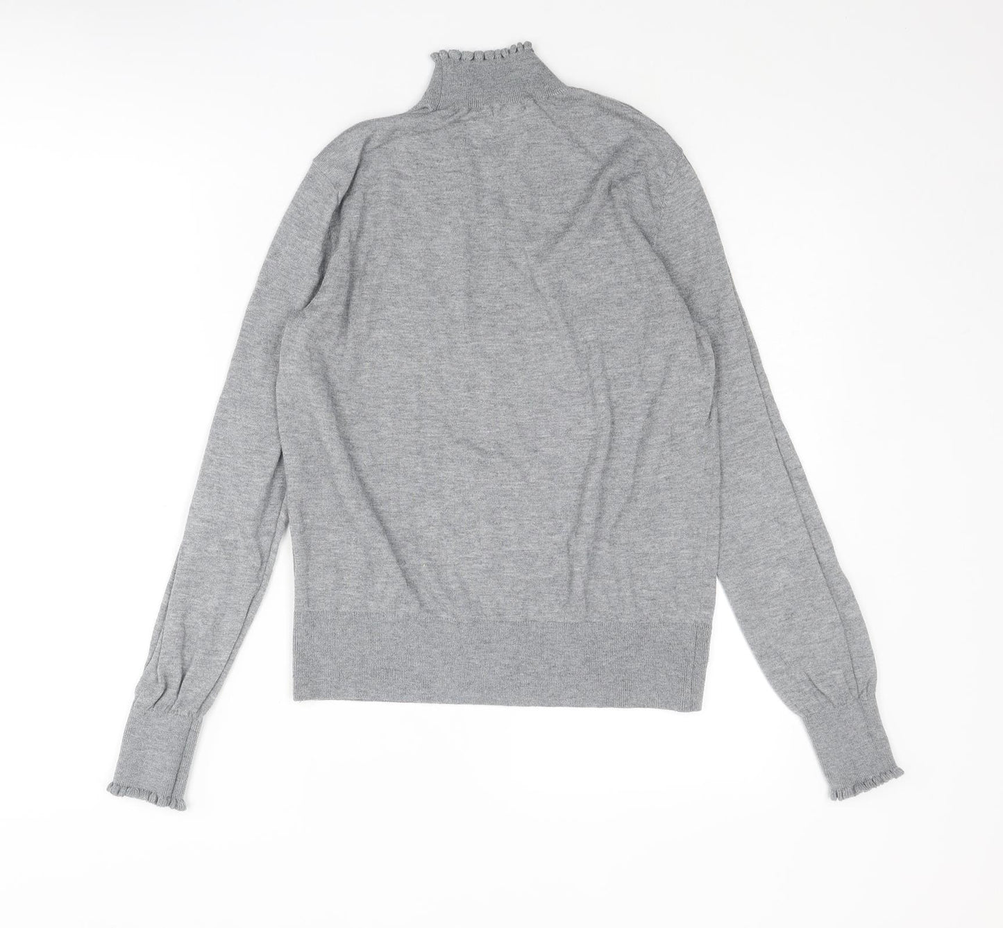 H&M Womens Grey High Neck Polyester Pullover Jumper Size S