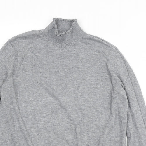 H&M Womens Grey High Neck Polyester Pullover Jumper Size S