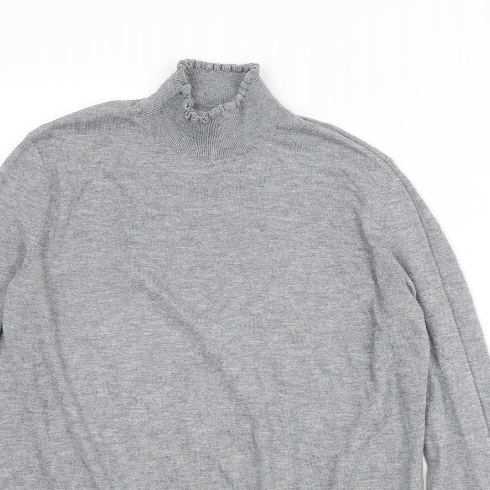 H&M Womens Grey High Neck Polyester Pullover Jumper Size S
