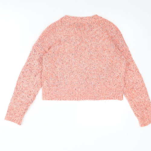 Pink Soda Womens Pink Round Neck Acrylic Pullover Jumper Size 6