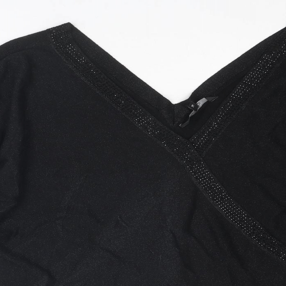 Debenhams Womens Black V-Neck Viscose Pullover Jumper Size 18