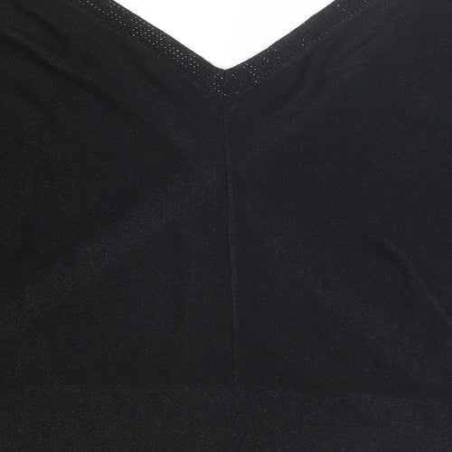 Debenhams Womens Black V-Neck Viscose Pullover Jumper Size 18