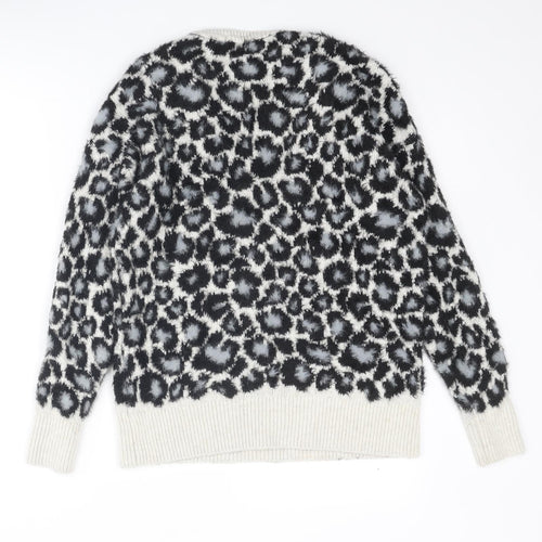Very Womens Multicoloured V-Neck Animal Print Polyamide Pullover Jumper Size 10 - Leopard Print